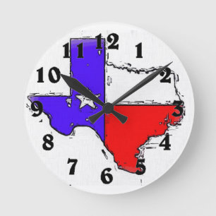 Den konstnärliga Texas statlig flagga tar tid på Rund Klocka