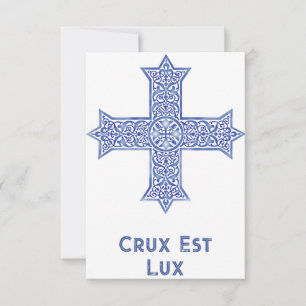 Den koptiska korset Crux Est Lux helgonkort Tack Kort