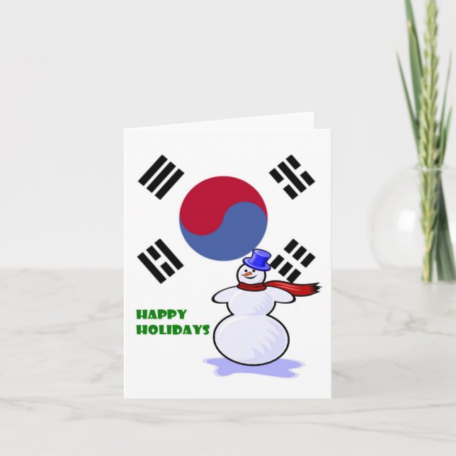 Den koreanska flaggasnögubben Julhälsningar kort (Framsida)