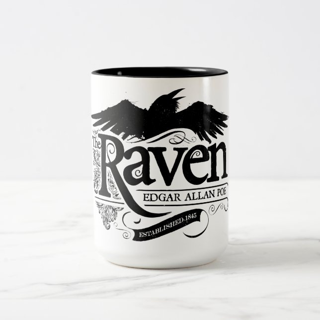 Den korpsvarta Edgar Allan Poe kaffemuggen Två-Tonad Mugg (Center)
