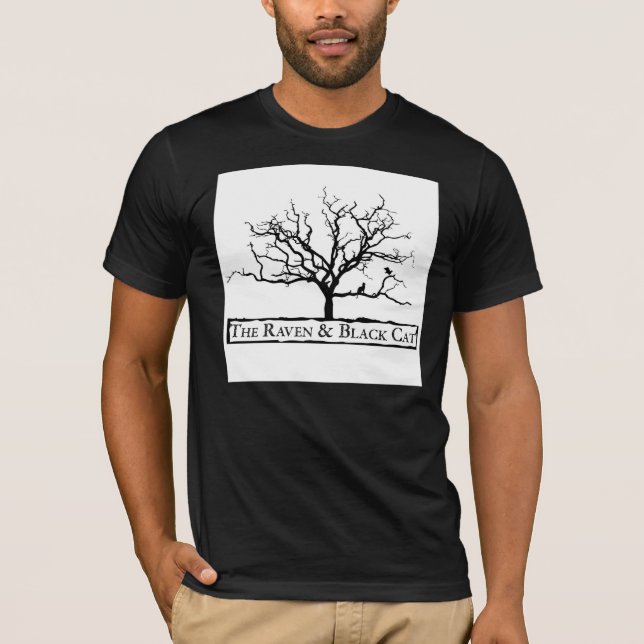 Den korpsvarta & svart katten kvadrerar t-shirt (Framsida)