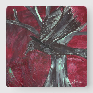 Den korpsvarta väggen tar tid på fyrkantig klocka