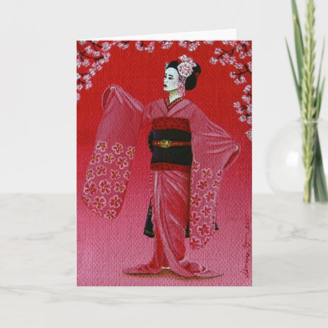 "Den körsbärsröda blommardansen" (Miyako Odori) Kort (Framsida)
