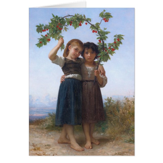 Den körsbärsröda grenen vid Bouguereau Hälsningskort (Framsidan)