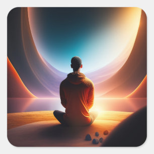 Den kosmetiska buddha fyrkantigt klistermärke