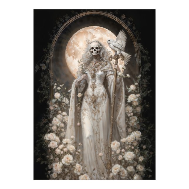 Den Kraftfulla Damen Santa Muerte Fototryck (Framsidan)