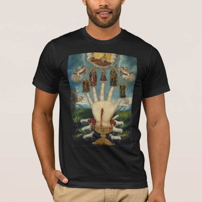 Den kraftfulla handen t shirt (Framsida)