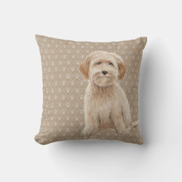 Den kräm- Labradoodle-/Goldendoodlehundlumbaren Kudde