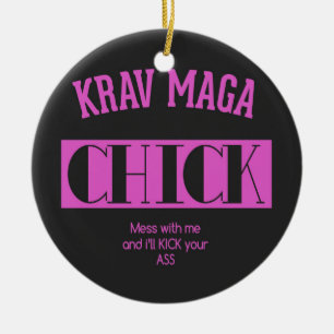 Den Krav Maga chicken - röra med mig Julgransprydnad Keramik