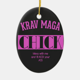 Den Krav Maga chicken - röra med mig Julgransprydnad Keramik