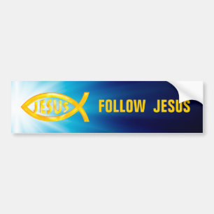 Den kristna fisken - följ Jesus Bildekal