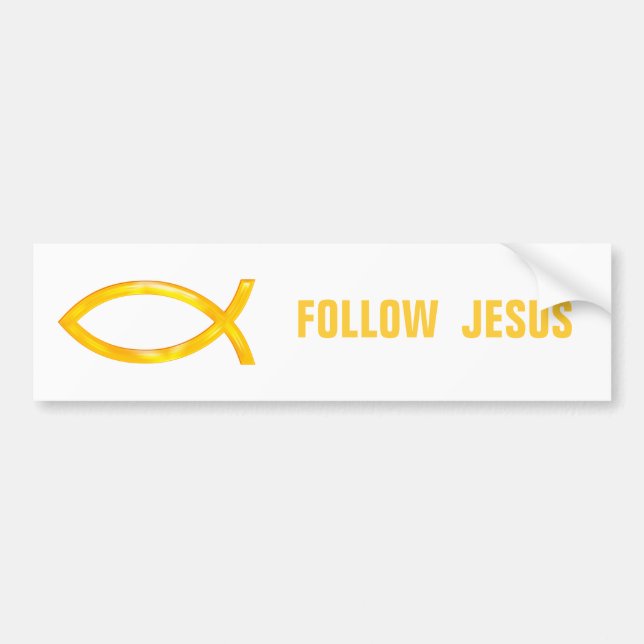 Den kristna fisken - följ Jesus Bildekal (Framsidan)