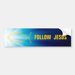Den kristna fisken | följer Jesus Bildekal
