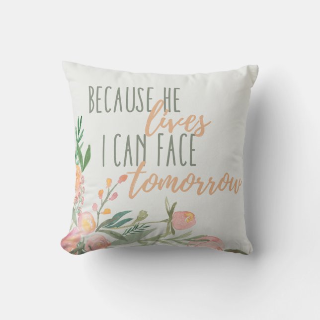 Den kristna påskscripturen, därför att han bor, kudde (Framsida)