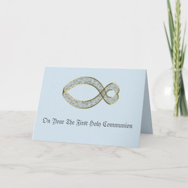 Den kristna symbolen Fish. Helgkort (Framsida)