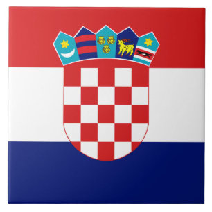 Den kroatiska flagga belägger med tegel kakelplatta