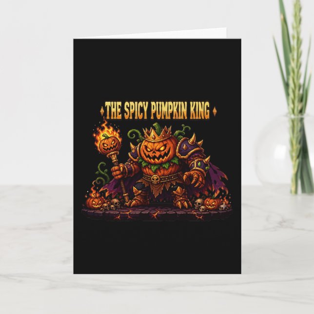 Den Kryddiga Pumpakungens Halloween-konst Kort (Framsida)