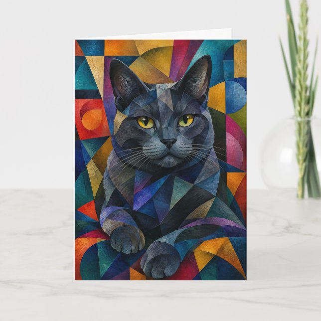 Den kubistiska katten kort (Framsida)
