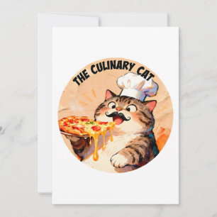 Den kulinariska katten med pizzakatchef som håller inbjudningar
