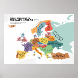 Den kulturella skräcken Karta i Europa Poster