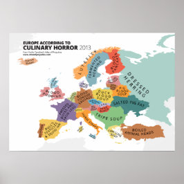 Den kulturella skräcken Karta i Europa Poster
