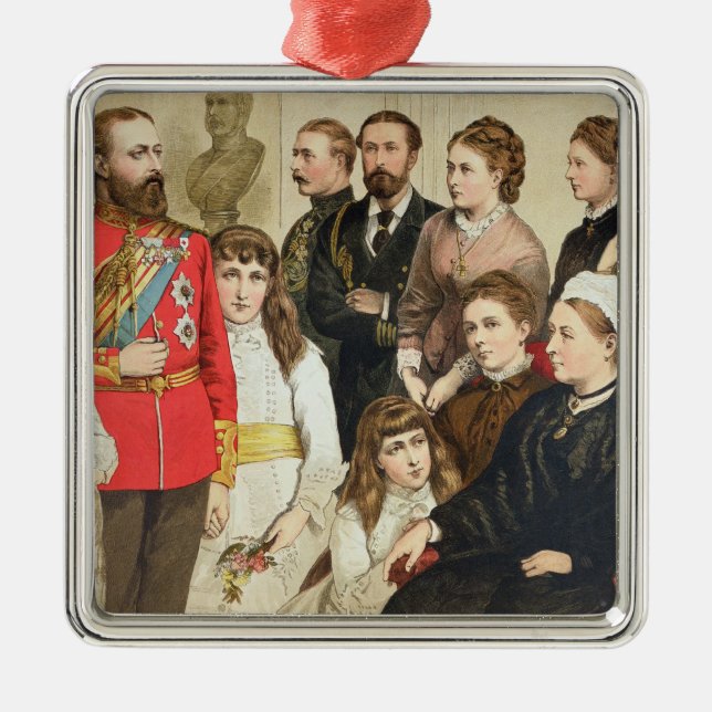 Den kungliga familjen, 1880 julgransprydnad metall (Framsidan)