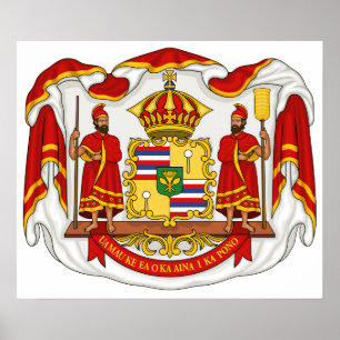 Den kungliga vapenskölden av kungariket av Hawaii Poster