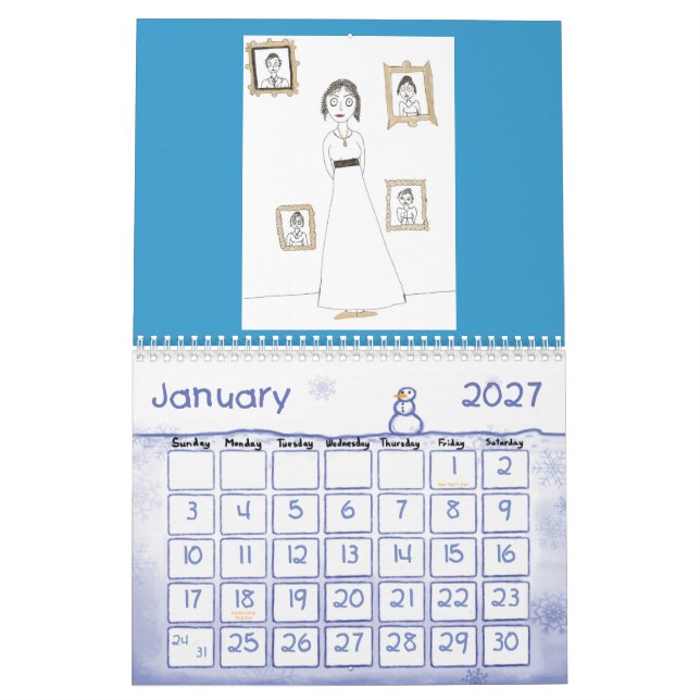 Den kusliga & gulliga Jane Austen kalendern Kalender (Jan 2027)