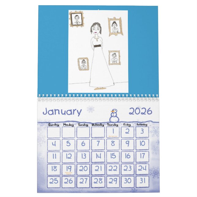 Den kusliga & gulliga Jane Austen kalendern Kalender (Jan 2026)