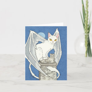 Den kusliga katten noterar kortet kort