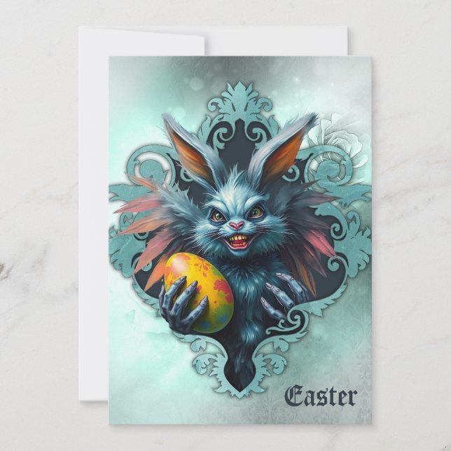 Den kusliga påskharen julkort (Framsida)