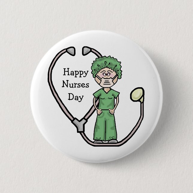 Den kvinnliga kirurgiska sjuksköterskan knäppas knapp (Framsida)