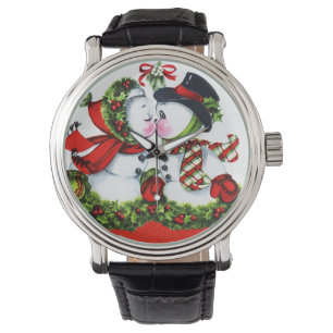 Den kyssande snögubben kopplar ihop armbandsur