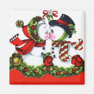 Den kyssande snögubben kopplar ihop magnet