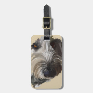 Den Labradoodle bagagemärkren w/Leather fäster Bagagebricka