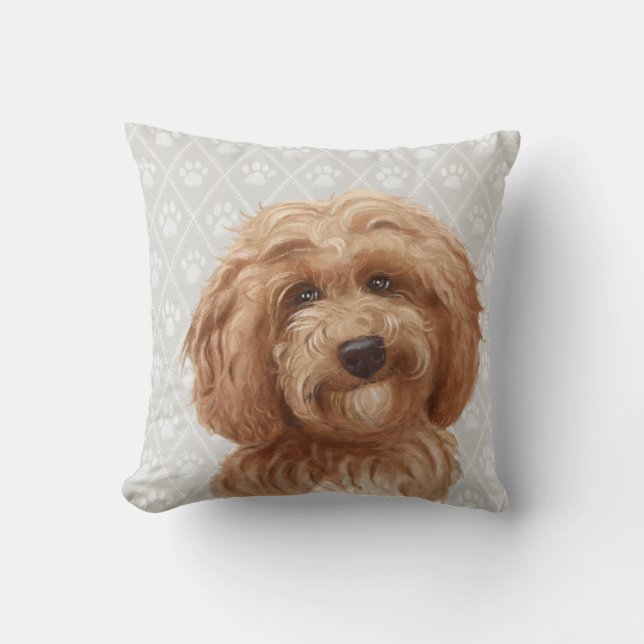 Den Labradoodle hunden kudder/Labradoodle kärlek Kudde (Framsida)