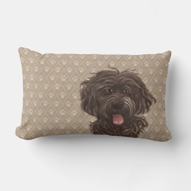 Den Labradoodle hundlumbaren kudder Lumbarkudde (Framsida)