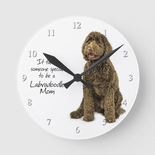Den Labradoodle mamman tar tid på Rund Klocka (Framsida)
