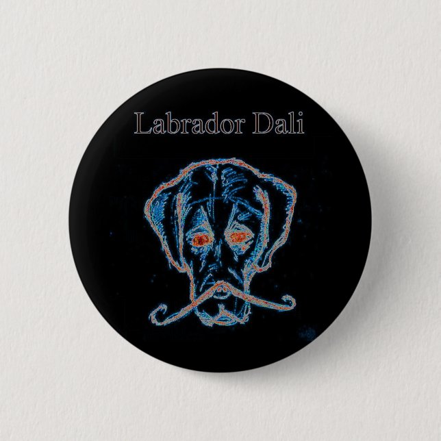 Den Labrador Dali svarten knäppas Knapp (Framsida)