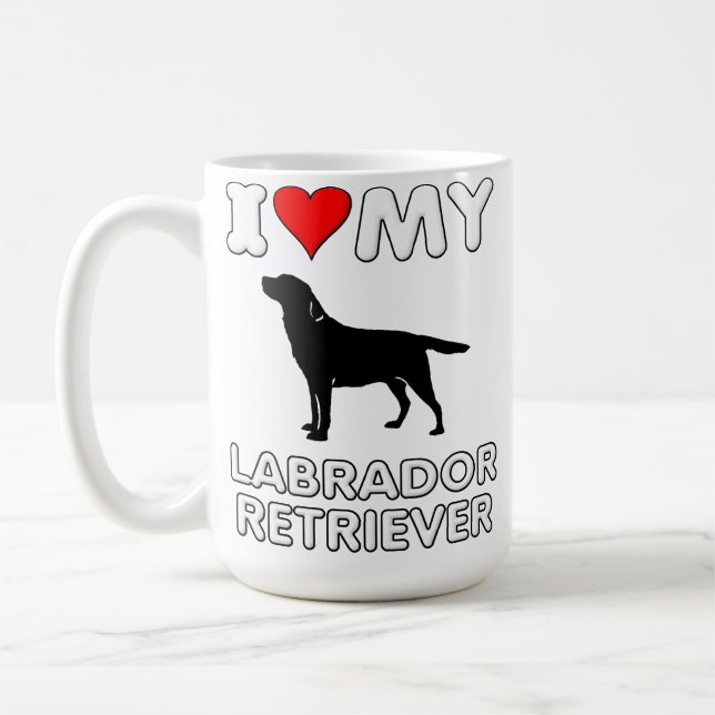 Den Labrador retrieveren älskar jag hjärta min Kaffemugg (Vänster)