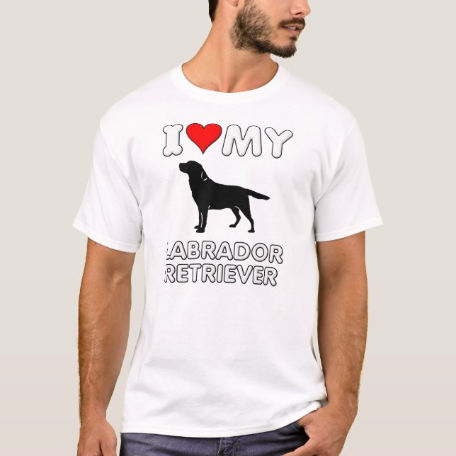 Den Labrador retrieveren älskar jag hjärtaskjortan T-shirt (Framsida)
