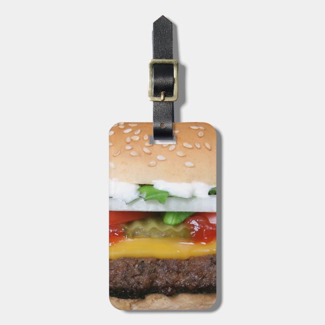 den läckra cheeseburgeren med knipor fotograferar bagagebricka (Vertikal Framsida)