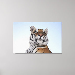Den låga vinkeln beskådar av en tiger (pantherae canvastryck