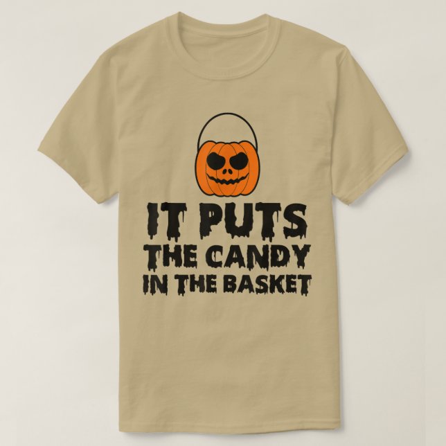 Den lägger kandiset i Basket-Noveltyn Tric T Shirt (Design framsida)