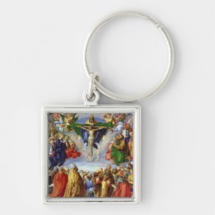 Den Landauer altarpiecen, all Saintsdag, 1511 Fyrkantig Silverfärgad Nyckelring