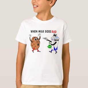 den långärmadt-skjorta avbildar rolig mjölk och t-shirt