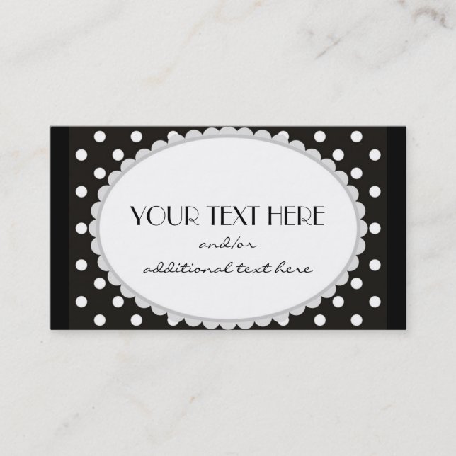 Den langetterade polkaen pricker visitkort (Framsida)