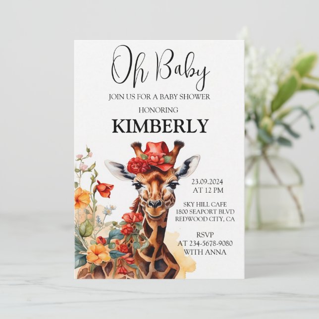 Den långhalsade giraffen inbjudningar (Stående Fram)