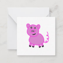 Den långstjärtade söta rosa grisen