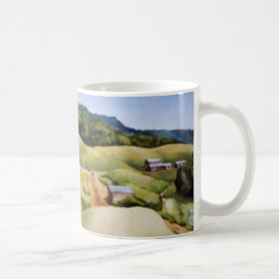 Den lantliga landvägmuggen landskap kaffemugg